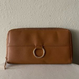 Brown wallet with gold detail